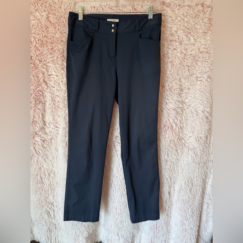 adidas Navy Golf Pants with Brushed Metal Buttons